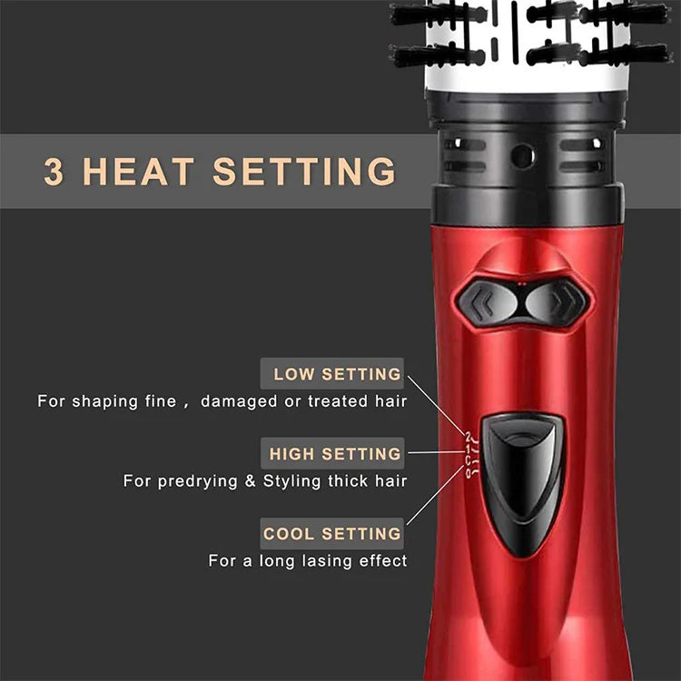 3 In 1 Auto Rotating Hair Dryer Brush  Hot Air Brush Electric Comb Multifunction Anion Brush Curling Hair Curl - Shops Fab