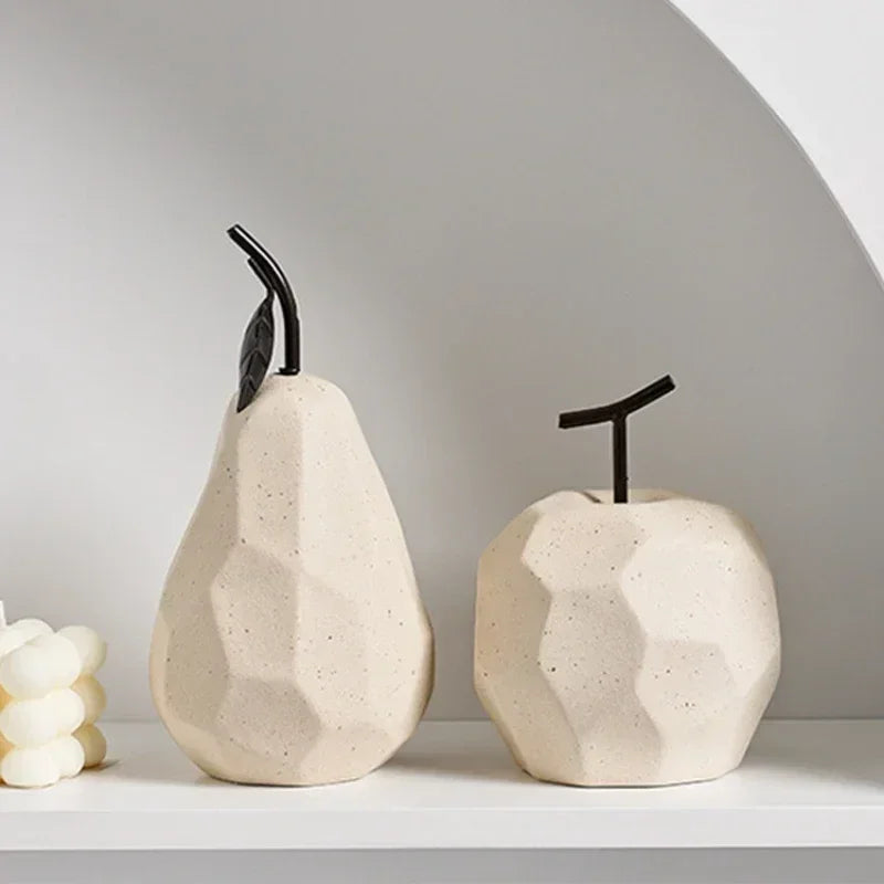 Nordic Apple and Pear Ceramic Sculptures - Shops Fab