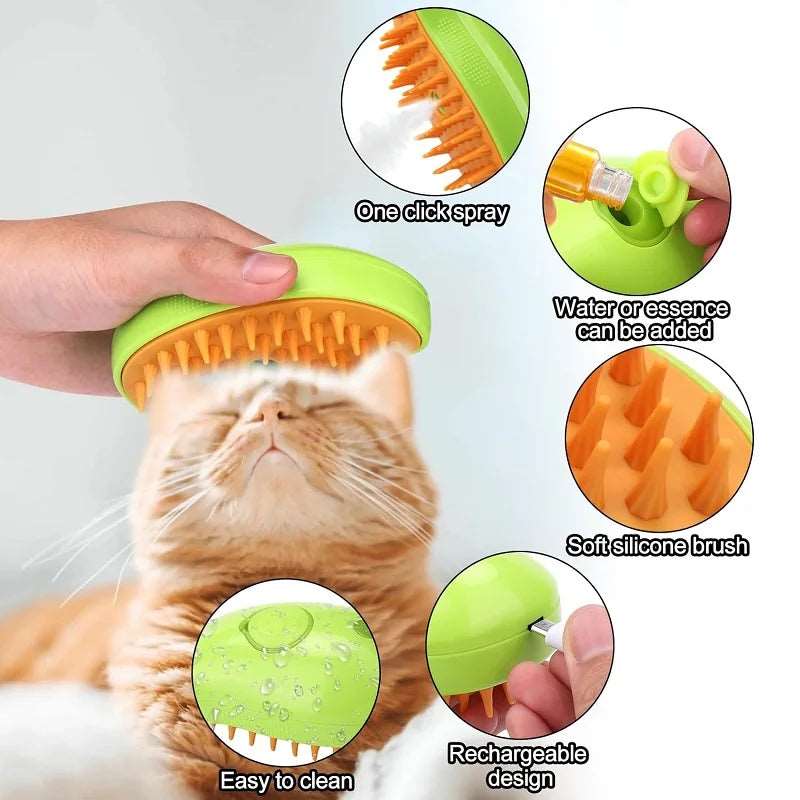 3 in 1 Electric Cat Steam Brush