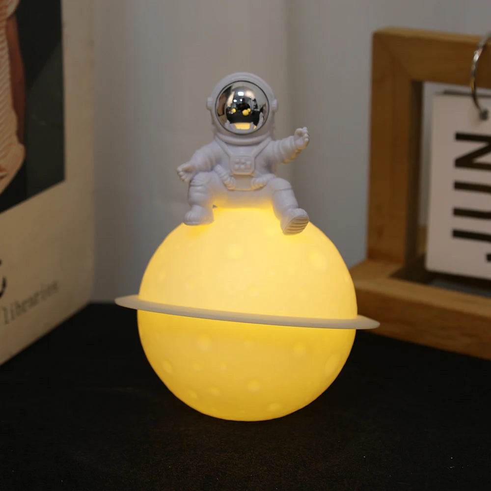 Astronaut Sitting on The Moon Creative Lamp - Shops Fab