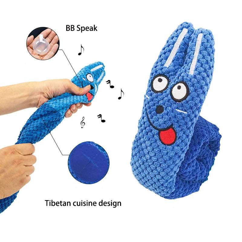 Indestructible Plush Sound Squeak Snail Toy