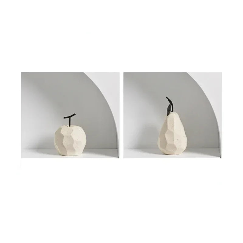 Nordic Apple and Pear Ceramic Sculptures - Shops Fab