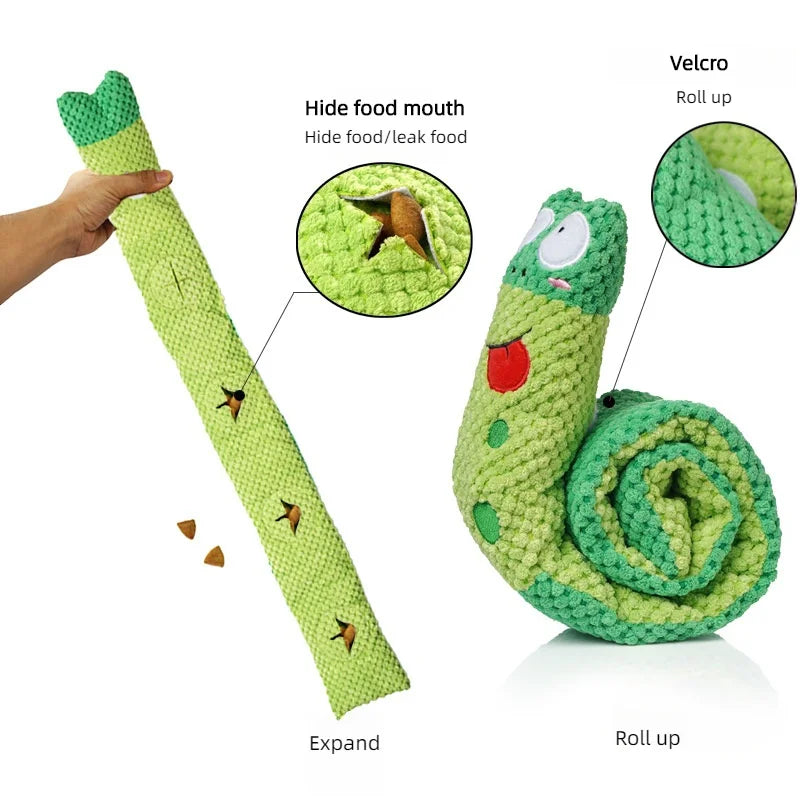 Indestructible Plush Sound Squeak Snail Toy - Shops Fab