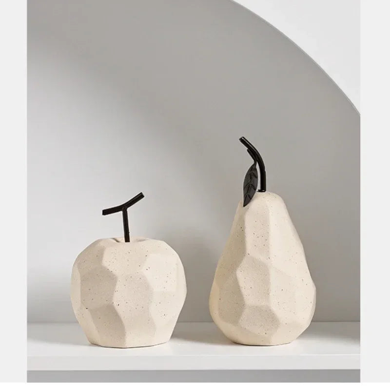 Nordic Apple and Pear Ceramic Sculptures - Shops Fab