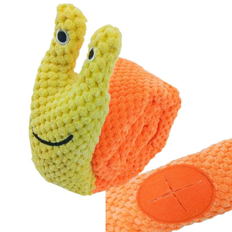 Indestructible Plush Sound Squeak Snail Toy