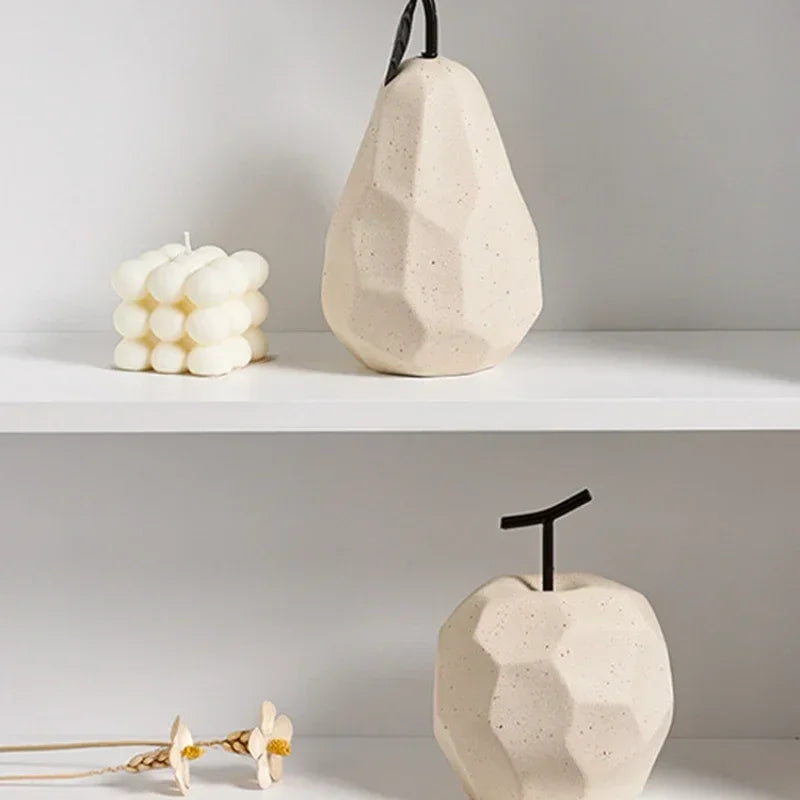 Nordic Apple and Pear Ceramic Sculptures - Shops Fab