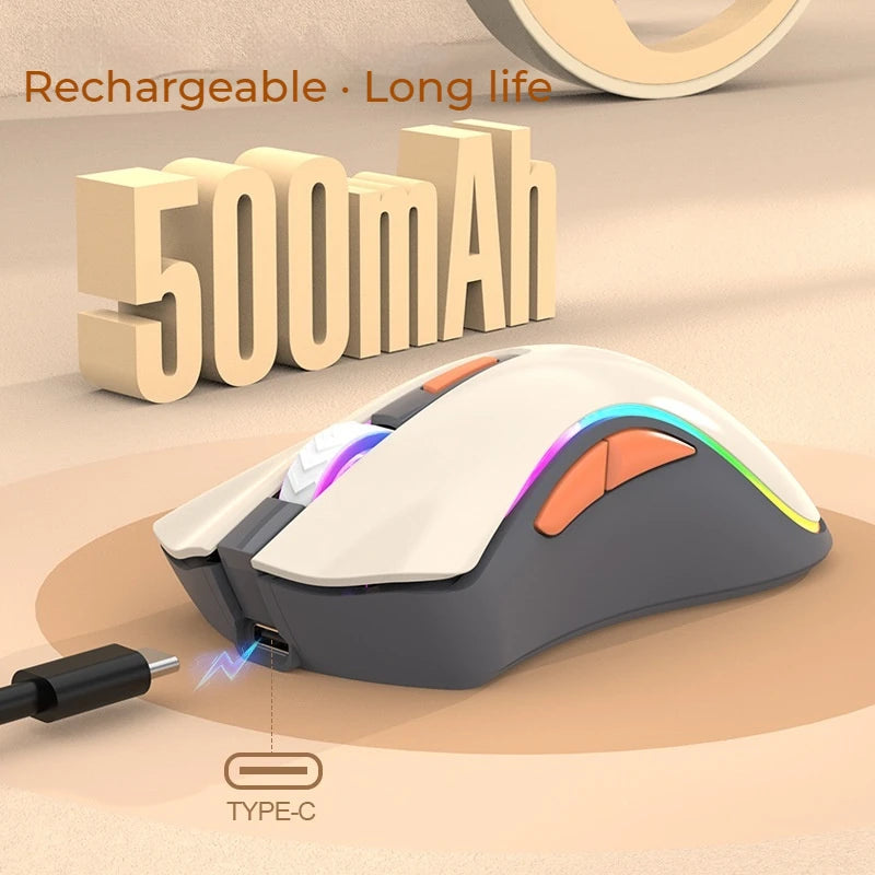 2.4g Wireless Mechanical Rgb Mouse - Shops Fab